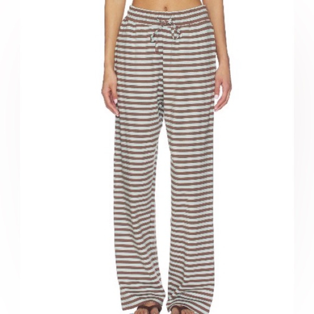 Daily Drills Striped Cotton Pants in Lake Day and Coco